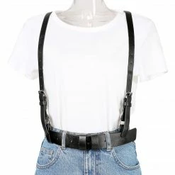 Allegra K Accessories Womens Vintage PU Leather Y Suspenders Adjustable Holes Belts 44 Allegra K Accessories Womens Vintage PU Leather Y Suspenders Adjustable Holes Belts