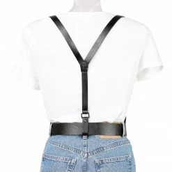 Allegra K Accessories Womens Vintage PU Leather Y Suspenders Adjustable Holes Belts 45 Allegra K Accessories Womens Vintage PU Leather Y Suspenders Adjustable Holes Belts