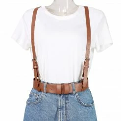 Allegra K Accessories Womens Vintage PU Leather Y Suspenders Adjustable Holes Belts 37 Allegra K Accessories Womens Vintage PU Leather Y Suspenders Adjustable Holes Belts