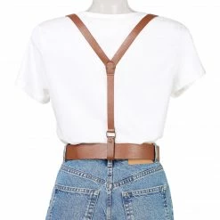 Allegra K Accessories Womens Vintage PU Leather Y Suspenders Adjustable Holes Belts 38 Allegra K Accessories Womens Vintage PU Leather Y Suspenders Adjustable Holes Belts