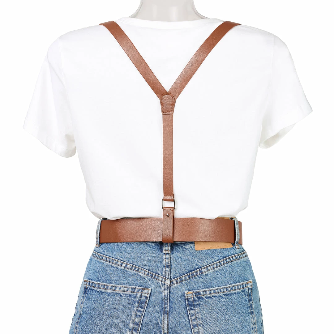 Allegra K Accessories Womens Vintage PU Leather Y Suspenders Adjustable Holes Belts 17 Allegra K Accessories Womens Vintage PU Leather Y Suspenders Adjustable Holes Belts