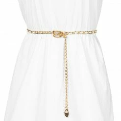 Allegra K Rhinestone Chain Belt Plus Size Waist Belt