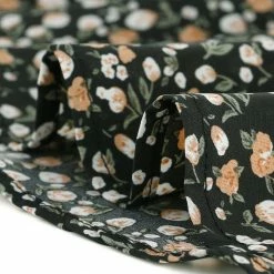 Allegra K Women's Floral Long Sleeve Tops Square Neck Peplum Blouse With Belt