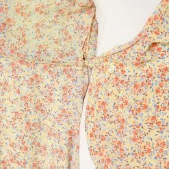 Allegra K Women's Ruffle Front Sleeveless V Neck Tulip Hem Wrap Floral Mini Dress