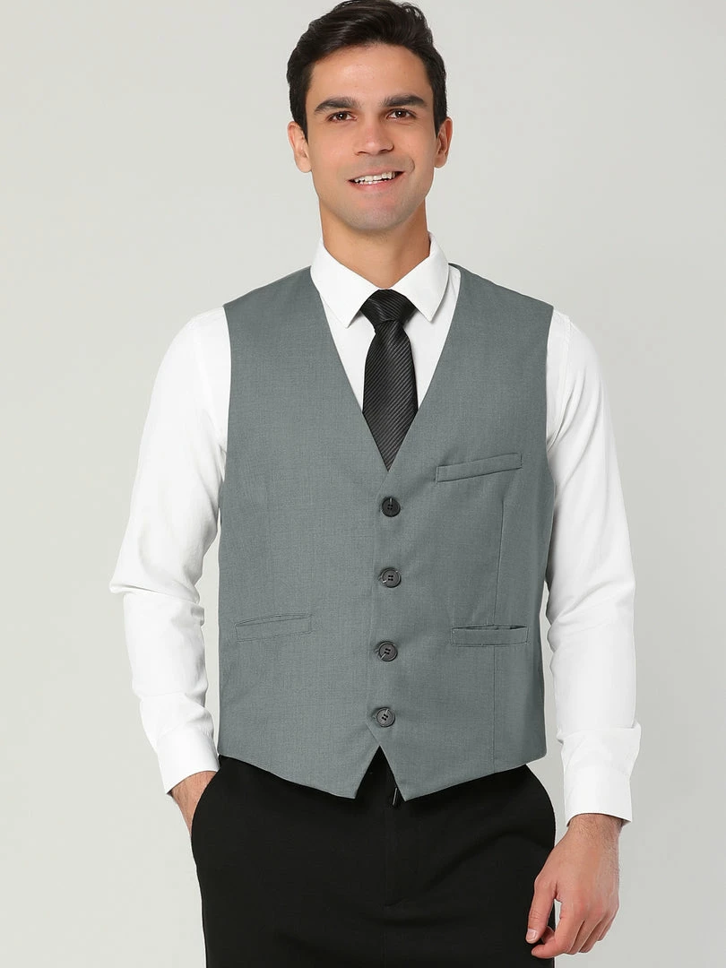 Allegra K Men's Slim Fit Suit Vest Business Formal Dress Waistcoat Vests 17 Allegra K Men's Slim Fit Suit Vest Business Formal Dress Waistcoat Vests