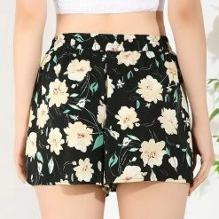 Allegra K Women's Floral Elastic Waistband Board Pockets Summer Beach Shorts 14 Allegra K Women's Floral Elastic Waistband Board Pockets Summer Beach Shorts