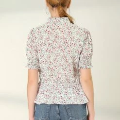 Allegra K Women's Ruffle Neck Tie Front Smocked Floral Peplum Top 20 Allegra K Women's Ruffle Neck Tie Front Smocked Floral Peplum Top