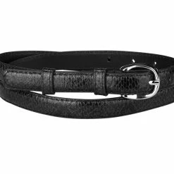 Allegra K Pin Buckle Faux Leather Belts Skinny Snakeskin Embossed Belts For Women