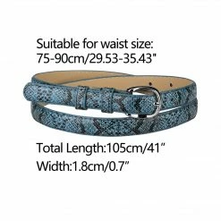 Allegra K Pin Buckle Faux Leather Belts Skinny Snakeskin Embossed Belts For Women