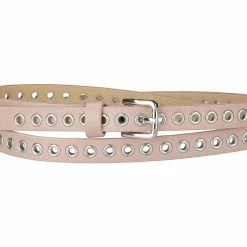 Allegra K Grommet Belt Leather Skinny Plus Size Waist Belts For Women Punk Rock Style Accessories