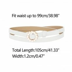 Allegra K Womens Plus Size Waist Belts Pearl Narrow Leather Adjustable Belt For Jeans Dresses Pants 46 Allegra K Womens Plus Size Waist Belts Pearl Narrow Leather Adjustable Belt For Jeans Dresses Pants