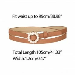 Allegra K Womens Plus Size Waist Belts Pearl Narrow Leather Adjustable Belt For Jeans Dresses Pants 38 Allegra K Womens Plus Size Waist Belts Pearl Narrow Leather Adjustable Belt For Jeans Dresses Pants