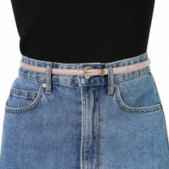 Allegra K Womens Skinny Embossed Leather Belts Alloy Pin Buckle Belt For Jeans Dresses Pants 43 Allegra K Womens Skinny Embossed Leather Belts Alloy Pin Buckle Belt For Jeans Dresses Pants