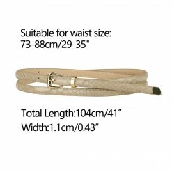 Allegra K Womens Skinny Embossed Leather Belts Alloy Pin Buckle Belt For Jeans Dresses Pants 50 Allegra K Womens Skinny Embossed Leather Belts Alloy Pin Buckle Belt For Jeans Dresses Pants