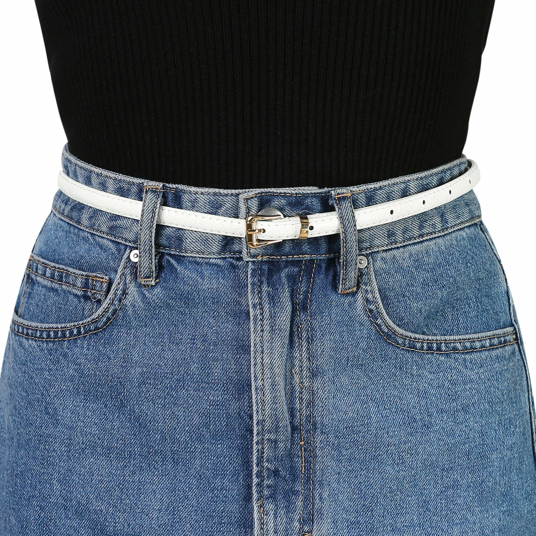 Allegra K Womens Skinny Embossed Leather Belts Alloy Pin Buckle Belt For Jeans Dresses Pants 11 Allegra K Womens Skinny Embossed Leather Belts Alloy Pin Buckle Belt For Jeans Dresses Pants