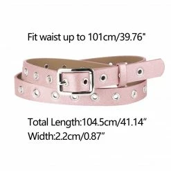 Allegra K Womens Grommet Belt Faux Leather Adjustable Waist Strap Belts For Jeans Pants Accessories