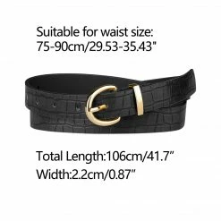 Allegra K Alligator Embossed Belts Leather Waist Alloy Pin Buckle Belt For Women Accessories