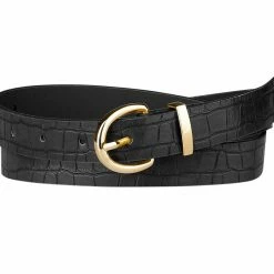 Allegra K Alligator Embossed Belts Leather Waist Alloy Pin Buckle Belt For Women Accessories