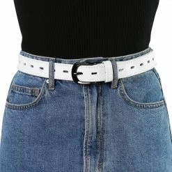 Allegra K Faux Leather Belt Hollow Waist Belts With Buckle Belts For Women 55 Allegra K Faux Leather Belt Hollow Waist Belts With Buckle Belts For Women