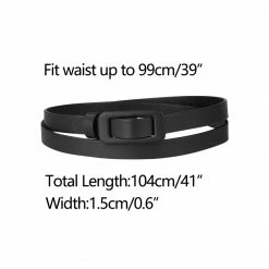 Allegra K Accessories Thin Nonporous Waist Belt Rectangle Buckle Plus Size Belts For Jeans Dress