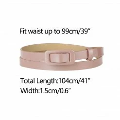 Allegra K Accessories Thin Nonporous Waist Belt Rectangle Buckle Plus Size Belts For Jeans Dress