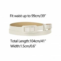 Allegra K Accessories Thin Nonporous Waist Belt Rectangle Buckle Plus Size Belts For Jeans Dress