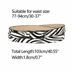 Allegra K Women's Skinny Waist Belts Single Pin Buckle Cute Animal Printed Pants Dress Thin Faux Leather Belt Accessories