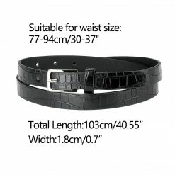 Allegra K Women's Skinny Waist Belts Single Pin Buckle Cute Animal Printed Pants Dress Thin Faux Leather Belt Accessories