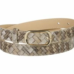 Allegra K Accessories Ladies Faux Leather Belts Metal Pin Buckle Woven Pattern Waist Belts For Jeans Dress