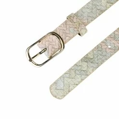 Allegra K Accessories Ladies Faux Leather Belts Metal Pin Buckle Woven Pattern Waist Belts For Jeans Dress