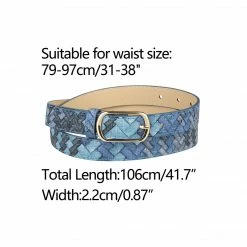 Allegra K Accessories Ladies Faux Leather Belts Metal Pin Buckle Woven Pattern Waist Belts For Jeans Dress