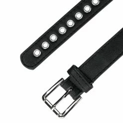 Allegra K Women Grommet Belt PU Leather Metal Buckle Skinny Waist Hollow Belts Accessories