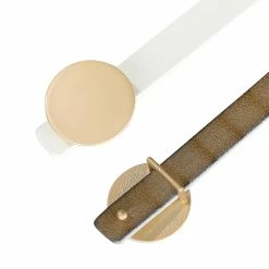 Allegra K Faux Leather Skinny Belt For Women Round Metal Buckle Waist Belts For Jeans Dress Accessories