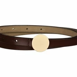 Allegra K Faux Leather Skinny Belt For Women Round Metal Buckle Waist Belts For Jeans Dress Accessories