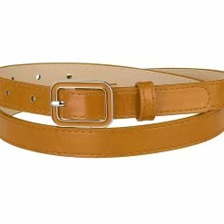 Allegra K Thin Waist Belts For Women Rectangle Pin Buckle Skinny Leather Belt For Pants Dress