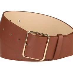 Allegra K PU Leather Belts For Women Metal Pin Buckle 2 Inches Wide Belt For Dress Pants