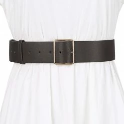 Allegra K PU Leather Belts For Women Metal Pin Buckle 2 Inches Wide Belt For Dress Pants