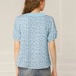 Allegra K Women's Floral Embroidery Blouse Peter Pan Collar Button Down Shirt 62 Allegra K Women's Floral Embroidery Blouse Peter Pan Collar Button Down Shirt