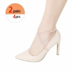 Allegra K Accessories Womens Detachable Transparent CLear Crossed Shoe Straps Belts Bands For Holding Loose High Heels