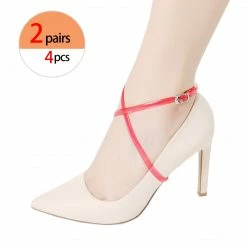 Allegra K Accessories Womens Detachable Transparent CLear Crossed Shoe Straps Belts Bands For Holding Loose High Heels