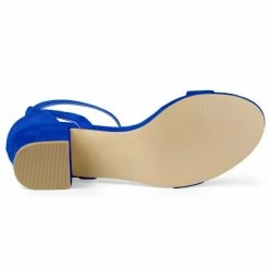 Allegra K Women's Ankle Strap Block Low Heel Sandals Shoes