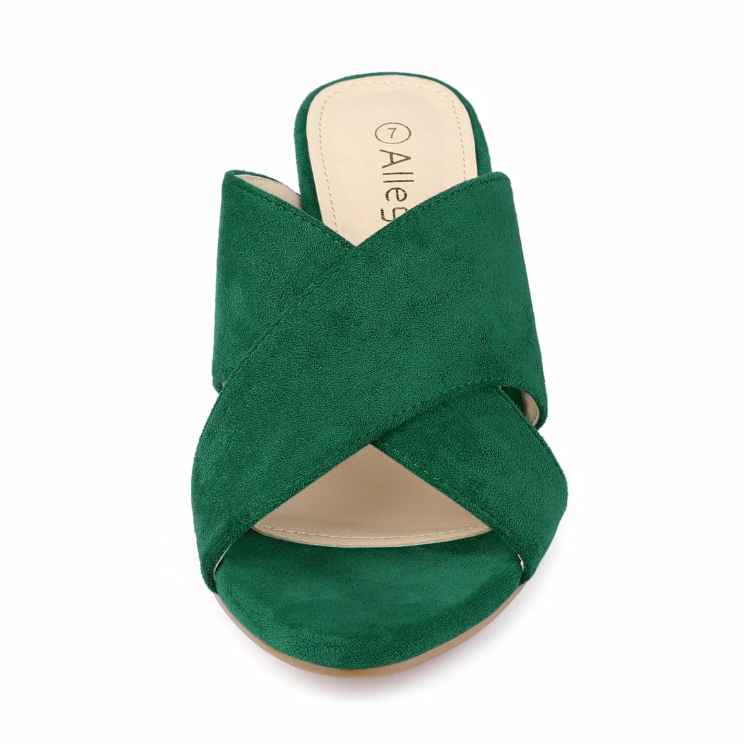 Allegra K Shoes Women's Crisscross Strap Block Heel Slide Sandals 5 Allegra K Shoes Women's Crisscross Strap Block Heel Slide Sandals