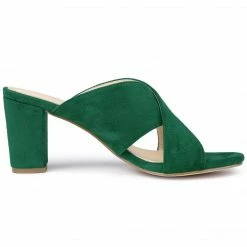 Allegra K Shoes Women's Crisscross Strap Block Heel Slide Sandals 30 Allegra K Shoes Women's Crisscross Strap Block Heel Slide Sandals