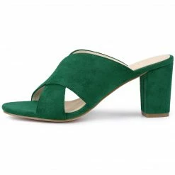 Allegra K Shoes Women's Crisscross Strap Block Heel Slide Sandals 31 Allegra K Shoes Women's Crisscross Strap Block Heel Slide Sandals