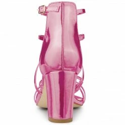 Allegra K Women's Strappy Crisscross Strap Block Heels Sandals