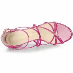 Allegra K Women's Strappy Crisscross Strap Block Heels Sandals