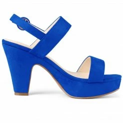 Allegra K Women's Slingback Platform Heels Chunky High Heel Sandals