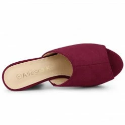 Allegra K Women's Open Toe Platform Chunky Heel Slides Sandals Shoes 56 Allegra K Women's Open Toe Platform Chunky Heel Slides Sandals Shoes