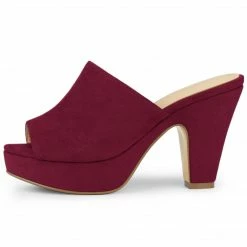 Allegra K Women's Open Toe Platform Chunky Heel Slides Sandals Shoes 59 Allegra K Women's Open Toe Platform Chunky Heel Slides Sandals Shoes