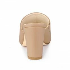 Allegra K Women's Slip On Block Heel Slide Sandals